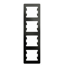 Рамка 4 поста Systeme Electric GLOSSA, вертикальная, антрацит