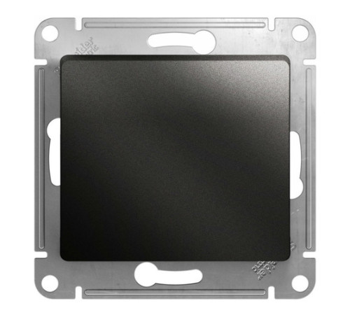 Выключатель 1-клавишный кнопочный Systeme Electric GLOSSA, скрытый монтаж, антрацит