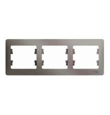 Рамка 3 поста Systeme Electric GLOSSA, горизонтальная, платина