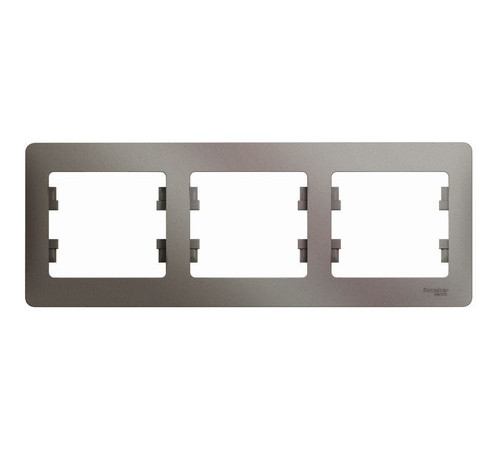 Рамка 3 поста Systeme Electric GLOSSA, горизонтальная, платина