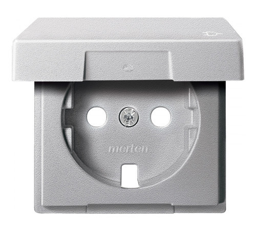 Накладка на розетку Schneider Electric MERTEN SYSTEM M, с заземлением, с крышкой, алюминий