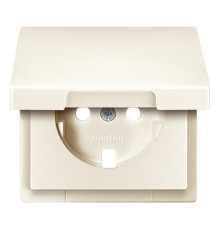 Накладка на розетку Schneider Electric MERTEN SYSTEM DESIGN, с заземлением, с крышкой, бежевый