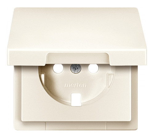 Накладка на розетку Schneider Electric MERTEN SYSTEM DESIGN, с заземлением, с крышкой, бежевый