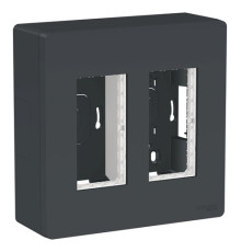 UNICA SYSTEM+ БЛОК открытой установки 2х2 АНТРАЦИТ