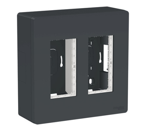 UNICA SYSTEM+ БЛОК открытой установки 2х2 АНТРАЦИТ
