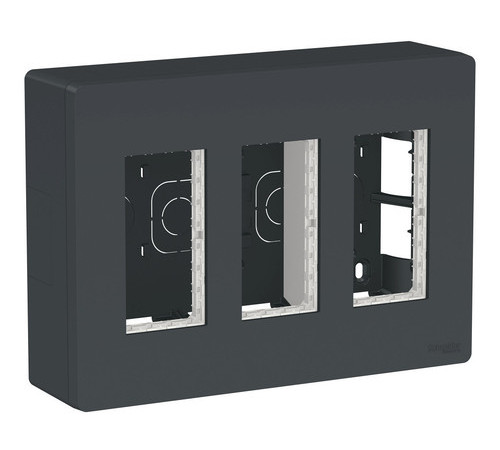 UNICA SYSTEM+ БЛОК открытой установки 3х2 АНТРАЦИТ