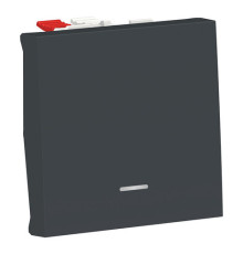 Переключатель 1-клавишный Schneider Electric UNICA MODULAR, с подсветкой, скрытый монтаж, антрацит