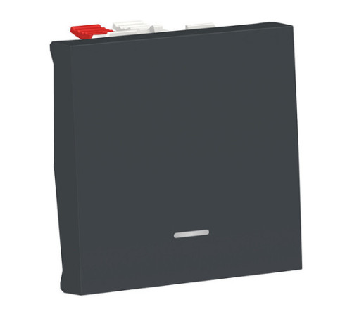 Переключатель 1-клавишный Schneider Electric UNICA MODULAR, с подсветкой, скрытый монтаж, антрацит