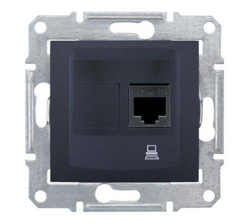 Розетка компьютерная 2xRJ45 Cat.5 Schneider Electric SEDNA, графит
