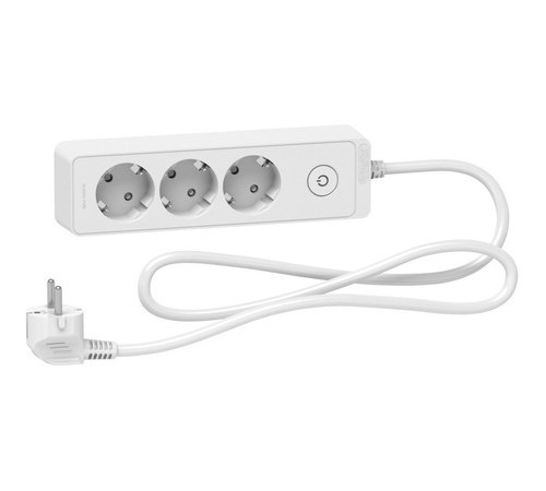 Удлинитель Schneider Electric UNICA EXTEND 3-местный, с выключателем, 1.5м, с заземлением, ST9431W
