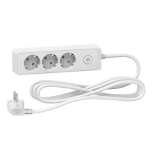 Удлинитель Schneider Electric UNICA EXTEND 3-местный, с выключателем, 3м, с заземлением, ST9433W