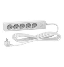 Удлинитель Schneider Electric UNICA EXTEND 5-местный, с выключателем, 5м, с заземлением, ST9455W