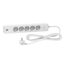 Удлинитель Schneider Electric UNICA EXTEND 5-местный, с выключателем, 3м, с заземлением, ST945U3W