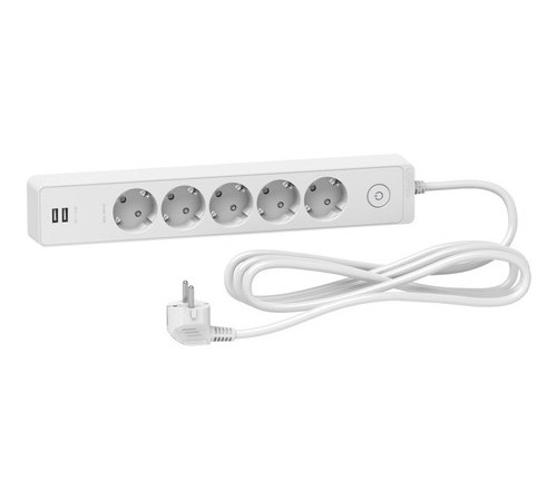 Удлинитель Schneider Electric UNICA EXTEND 5-местный, с выключателем, 3м, с заземлением, ST945U3W