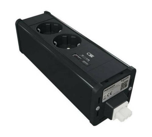 Unica System+ Блок 2хРозетка (2К+З) и 2хUSB типа A//C АНТРАЦИТ