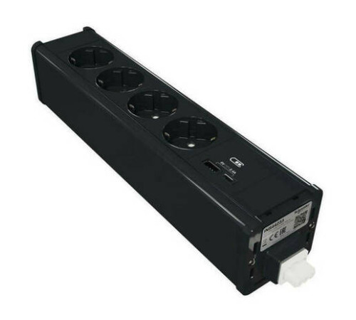 Unica System+ Блок 4хРозетка (2К+З) и 2хUSB типа A//C АНТРАЦИТ