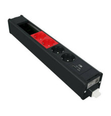 US+ Блок 2хРозетка БЕЛАЯ+2хРозетка КРАСНАЯ+2USB A//C +место (45х90) под VDI АНТР.