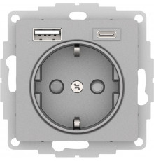 AtlasDesign Алюминий Розетка 16А с USB A+C