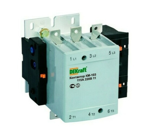 Контактор DEKraft КМ-103 3P 185А 220В AC 90кВт, 22154DEK