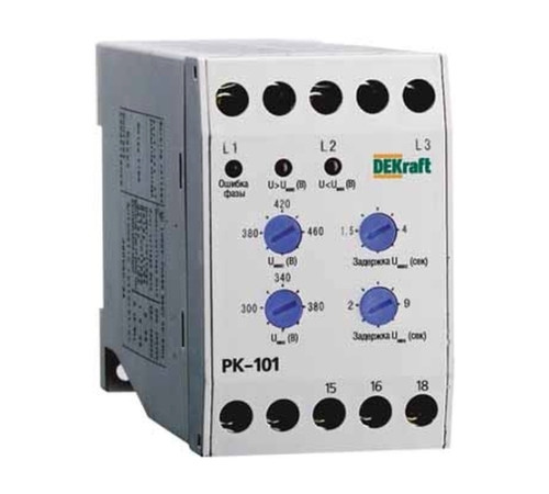 Реле контроля фаз 380В тип 01 серии РК-101 DEKraft