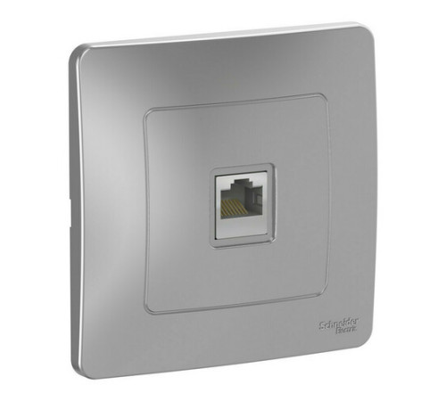 Розетка компьютерная RJ45 Systeme Electric BLANCA, скрытый монтаж, алюминий, BLNIS045003