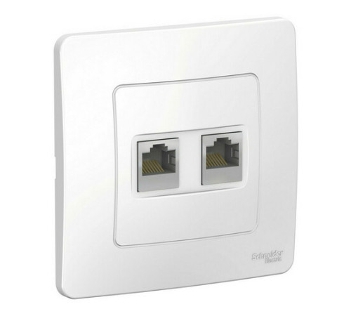 Розетка компьютерная 2xRJ45 Systeme Electric BLANCA, скрытый монтаж, белый, BLNIS045451