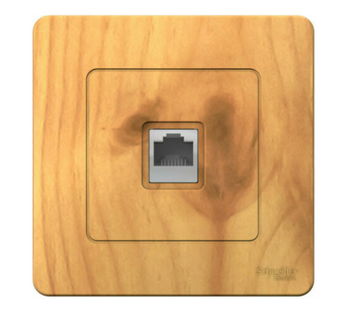 Розетка телефонная RJ11 Systeme Electric BLANCA, скрытый монтаж, ясень, BLNIS011005