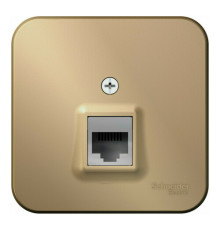 Розетка телефонная RJ11 Systeme Electric BLANCA, открытый монтаж, титан, BLNIA011004