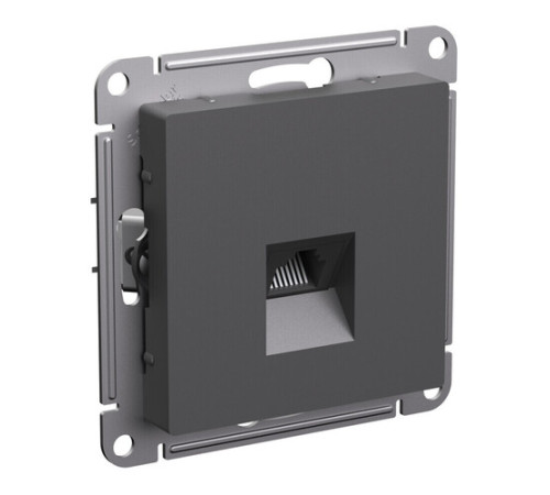 Розетка компьютерная RJ45 Systeme Electric ATLASDESIGN, скрытый монтаж, базальт, ATN001483