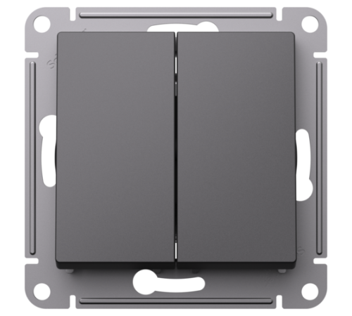 Systeme Electric AtlasDesign Базальт Выключатель 2-клавишный с самовозвратом, сх.5, 10АХ, механизм