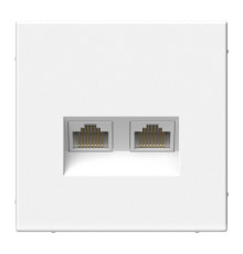 Розетка компьютерная двойная RJ45+RJ45 кат.6а Systeme Electric ARTGALLERY, скрытый монтаж, белый