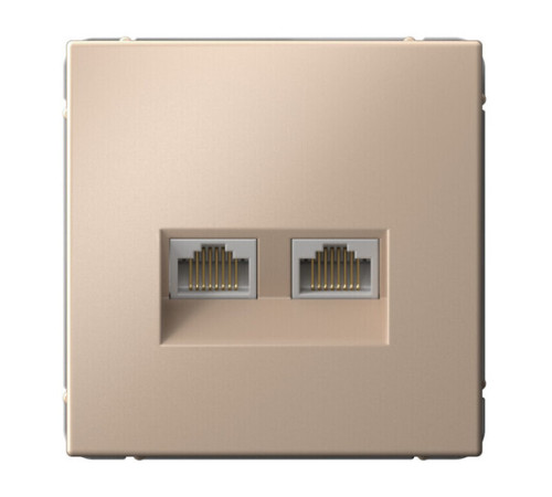 Розетка компьютерная 2xRJ45 Systeme Electric ARTGALLERY, скрытый монтаж, песочный, GAL001288