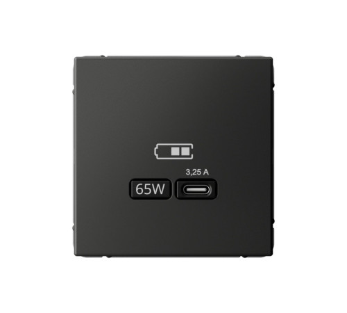 Розетка USB type C Systeme Electric ARTGALLERY, скрытый монтаж, базальт, GAL001427