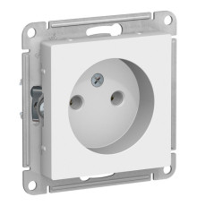 Розетка Systeme Electric ATLASDESIGN, скрытый монтаж, без заземления, винтовые клеммы, белый