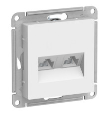 Розетка компьютерная 2xRJ45 Cat.5 Systeme Electric ATLASDESIGN, белый