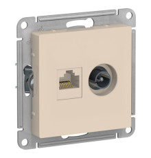 Розетка TV+RJ45 Cat.5 Systeme Electric ATLASDESIGN, оконечная, бежевый