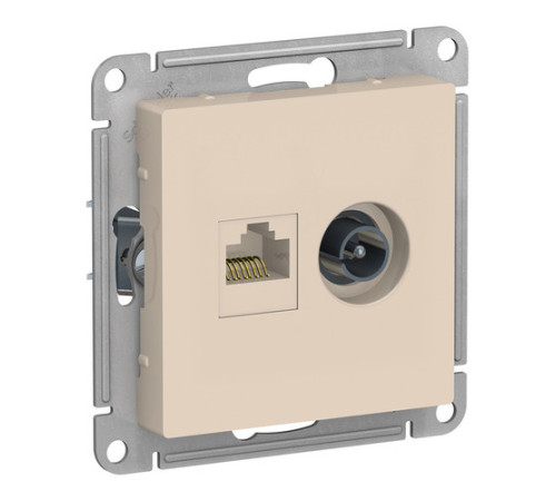 Розетка TV+RJ45 Cat.5 Systeme Electric ATLASDESIGN, оконечная, бежевый