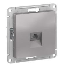 Розетка телефонная 1xRJ11 Systeme Electric ATLASDESIGN, алюминий