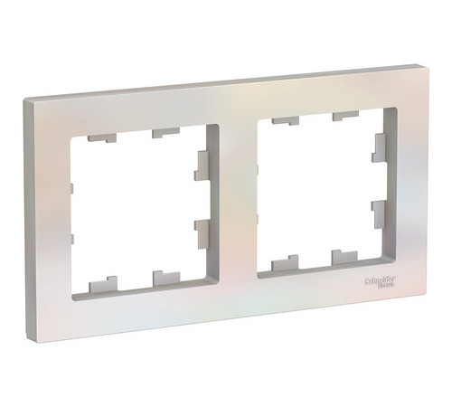 Рамка 2 поста Systeme Electric ATLASDESIGN, жемчуг