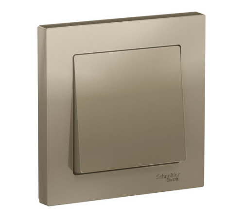 Выключатель 1-клавишный Systeme Electric ATLASDESIGN, скрытый монтаж, шампань