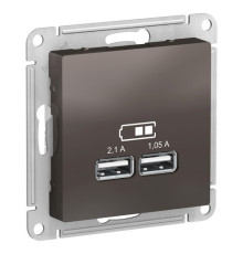 Розетка 2xUSB Systeme Electric ATLASDESIGN, мокко