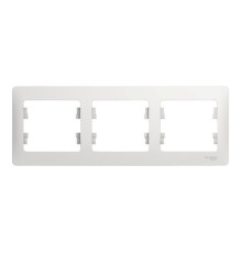 Рамка 3 поста Systeme Electric GLOSSA, горизонтальная, белый