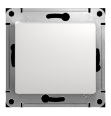 Выключатель 1-клавишный кнопочный Systeme Electric GLOSSA, скрытый монтаж, белый