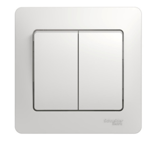 Выключатель 2-клавишный Systeme Electric GLOSSA, скрытый монтаж, белый