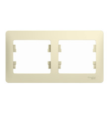 Рамка 2 поста Systeme Electric GLOSSA, горизонтальная, бежевый