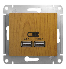 Розетка 2xUSB Systeme Electric GLOSSA, дуб