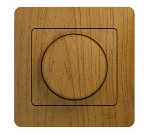 Светорегулятор поворотный Systeme Electric GLOSSA, 300 Вт, дуб