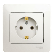 Розетка Systeme Electric GLOSSA, скрытый монтаж, с заземлением, перламутр