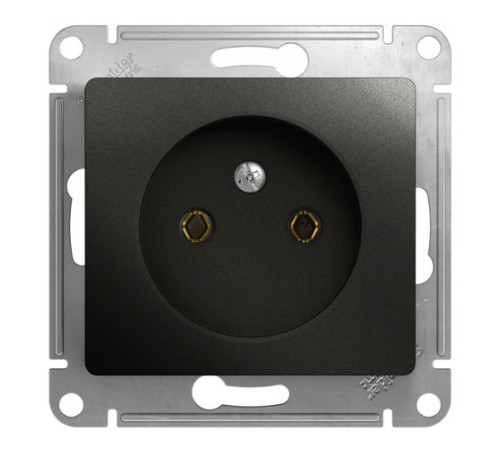 Розетка Systeme Electric GLOSSA, скрытый монтаж, без заземления, антрацит