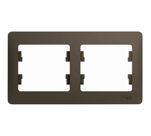 Рамка 2 поста Systeme Electric GLOSSA, горизонтальная, шоколад
